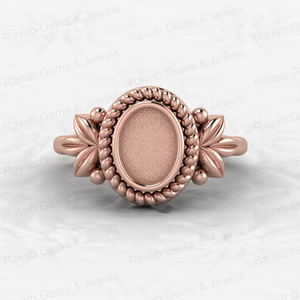 Argent Sterling 925 massif 6x8mm lunette ovale coupe Semi montage anneau réglage feuille tressé résine cendres travail souvenir bijoux composant - Product Image 2
