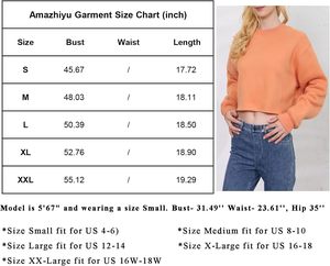 เสื้อสเวตเตอร์โอเวอร์ไซส์ของผู้หญิงเสื้อครอปคอลูกเรือแบบสวมหัวเปิดไหล่สไตล์ฮิปฮอปปรับแต่งได้ผ้าฝ้าย - Product Image 6