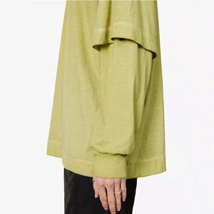 T-shirt pour homme vintage, lourd, ample, à double épaisseur, en coton, imprimé graphique, manches longues, tissu tissé - Product Image 4