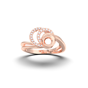 Juego de puntas de anillo de diamante de corte redondo de moissanita de lujo moderno de 0,12 quilates en platino para ella - Product Image 5