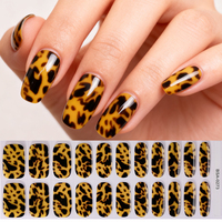 Bandes de gel autocollantes pour ongles motif écaille de tortue ambrée, faciles à appliquer et à retirer, sans UV, sans BPA, autocollants pour ongles en gel