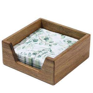 Rustic wooden <b>napkin</b> <b>holder</b> with handcrafted design for dining table picnic parties weddings restaurants eco friendly - Product Image 5