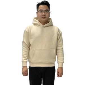 Pull personnalisé de haute qualité 400 500 gsm streetwear à capuche uni grande taille coton vierge surdimensionné hommes sweats à capuche unisexe - Product Image 5