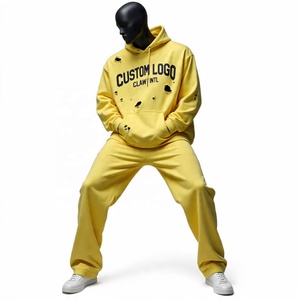 Custom Print Embroidered Heavyweight Baggy Fleece Oversized <b>Running</b> Tracksuit for Men <b>Hoodie</b> Sweatpants Mens Sweatsuits Outfits - Product Image 6