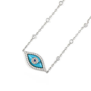 เจลิยา อีวิลอาย สร้อยข้อมือเงินแท้ประดับเทอร์ควอยซ์ 195 มม. - Product Image 4
