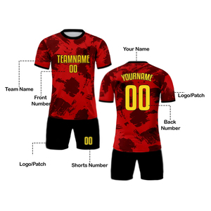 Maillot de football pour homme à manches courtes de haute qualité, uniforme de football uni pour adulte, 100% polyester respirant et imperméable, automatisé - Product Image 4