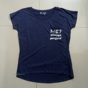 Camiseta de poliéster de algodón de manga corta para mujer de moda con serigrafía Turn Neck Design Fancy Casual Logo Decoration - Product Image 2