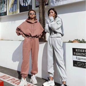 2025 Conjunto de 2 piezas para mujer Joggers Logotipo personalizado Impresión Mujer Sudadera con capucha de manga larga Venta al por mayor Precio bajo Alta calidad Oversize - Product Image 4
