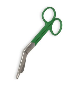 Ciseaux de coupe de pansement chirurgical vétérinaire médical ciseaux d'allaitement premiers soins Lister acier inoxydable 14 Cm anneaux verts CE ISO - Product Image 6
