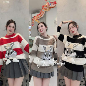 Abrigos para damas Nuevas llegadas Mujeres Nuevo diseño de moda Jersey Mujeres de manga larga de punto de dibujos animados invierno lindo suéter mujeres - Product Image 4