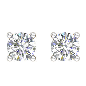 Pendientes de Botón de Plata de Ley 925 para Mujer, de Lujo, Alta Calidad, con Diamante Cultivado en Laboratorio de 0.51 Ct, Claridad VS, Color EF, 4.1 mm - Product Image 1
