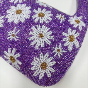 MD HANDICRAFTS Sac de perles élégant personnalisé pour femmes Broderie à la main Perles de rocaille Sac à main pour filles avec perles florales - Product Image 3