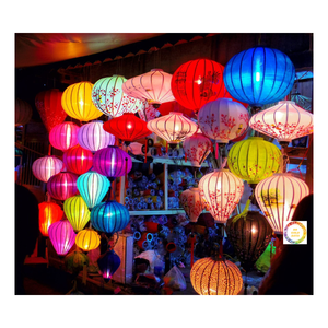 Lanternes en soie vietnamiennes traditionnelles colorées décoratives de haute qualité - Lanterne suspendue d'extérieur antique 99GD - Product Image 3