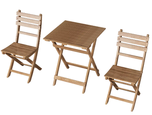Ensemble de bistro en acacia, 3 pièces, mobilier d'extérieur en bois naturel pour usage extérieur à usages multiples pour cuisine hôtel villa sous-sol - Product Image 6