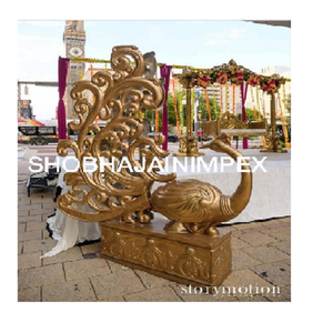 Statues de paons en bois design pour décorations de mariage et occasions spéciales - Ornements élégants - Product Image 1