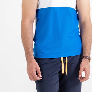 เสื้อกล้ามผ้าคอตตอนโพลีเอสเตอร์ไร้รอยต่อสำหรับผู้ชายแห้งเร็วระบายอากาศได้ดีเสื้อกล้ามลำลองสองสีวิ่ง - Product Image 6