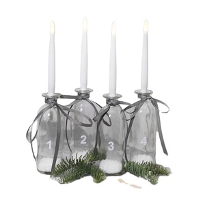 Bougeoir en verre transparent, accessoire de décoration de noël, couvercle de Table à usage Festive - Product Image 1