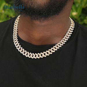 Gran oferta 925 Plata 14K chapado en oro blanco 12mm Iced Out Miami cadena cubana para hombres caja cierre elegante Moissanite collares - Product Image 1
