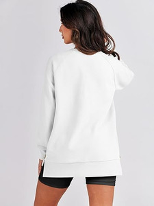 2025 femmes automne vêtements logo personnalisé femmes pull à capuche blanc couleur unie à capuche sweats décontractés - Product Image 5