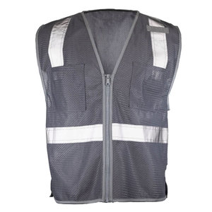 เสื้อกั๊กสะท้อนแสงสำหรับงานก่อสร้าง ผ้าโพลีเอสเตอร์ ปิดด้วยซิป เพื่อความปลอดภัยในการทำงาน - Product Image 2