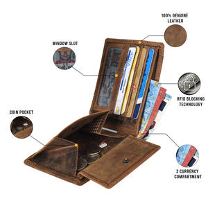 Genuine Leather Bi-fold <b>Wallet</b> with Detachable <b>Card</b> Holder. - Product Image 2