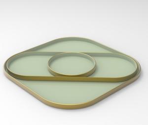 Gran oferta Premium, bandeja de Metal de forma redonda, bandeja de servicio multifuncional moderna chapada en oro para el hogar y la cocina - Product Image 4