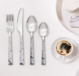 Cubiertos de moda superior Característica sostenible Mango pintado a mano Cuchara de acero inoxidable para bodas Hogar Hoteles Cubiertos - Product Image 6