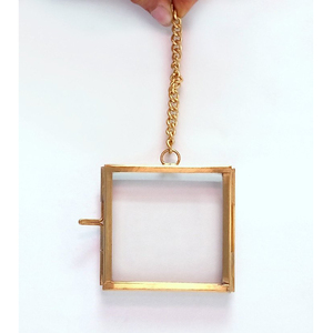 Top Class Quality Mini <b>Gold</b> Clear Glass <b>Photo</b> <b>Frame</b> Metal Brass Border Vintage Hanging Design for Hotel Jewelry Boxes - Product Image 2