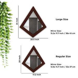 Espejo de pared de madera con forma geométrica de diseñador MOQ bajo hecho a mano, venta directa de fábrica del fabricante al por mayor - Product Image 3