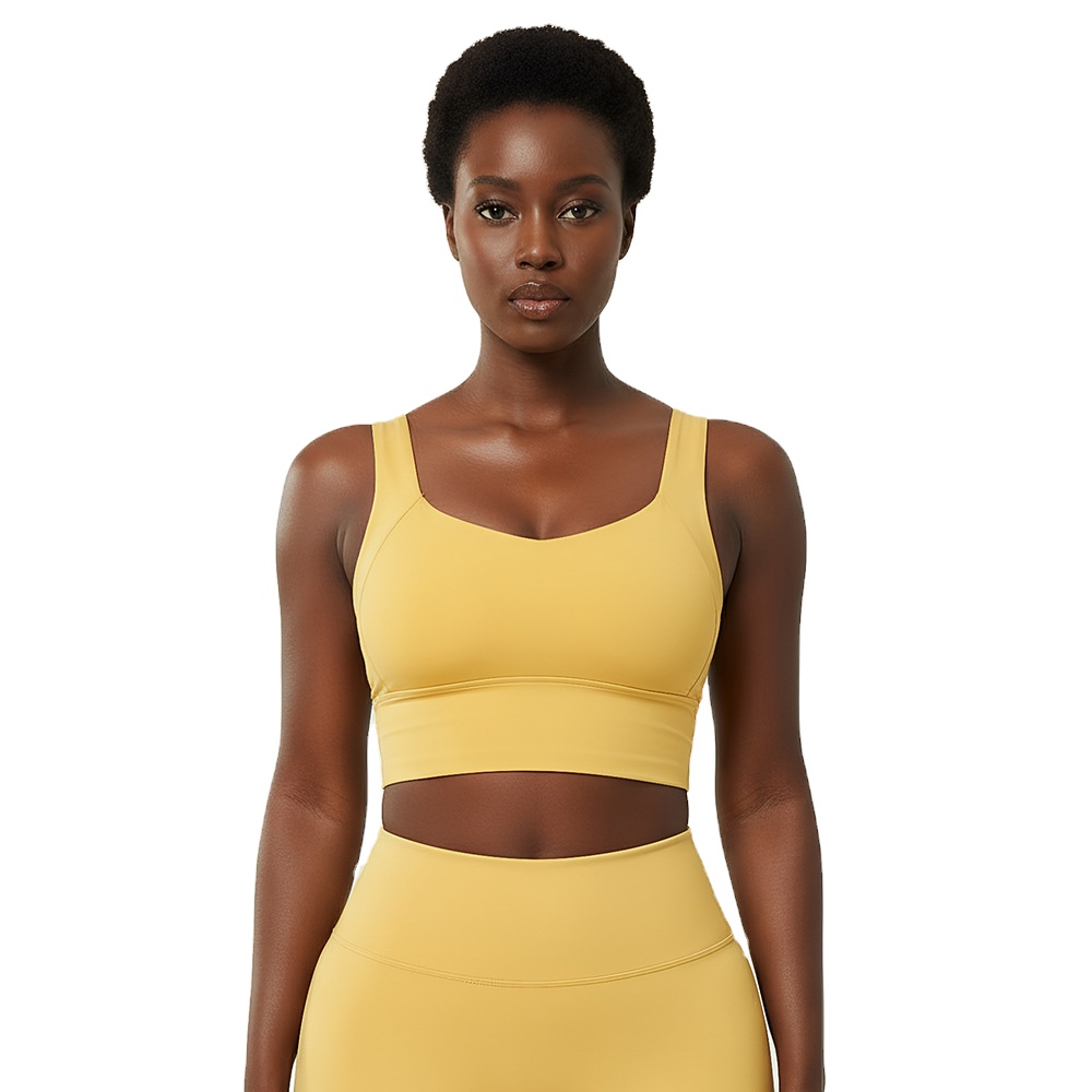 Women's Stretchy V Neck Sports Bra Gym Workout Yoga Bra Women's Lightweight Breathable Deep Back Sports Bra for Women
