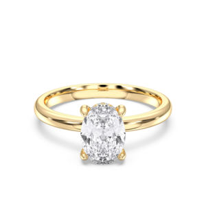 Bague de fiançailles solitaire ovale et ronde de 1.88 carats en F-G/VS Lab Grown Diamond Prong Set Fabriqué en argent pour les femmes - Product Image 5