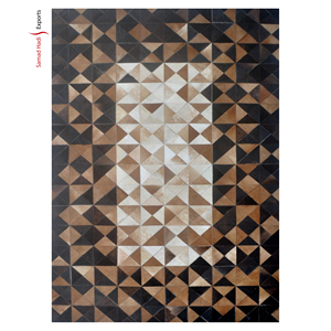 Alfombra Moderna Hecha a Mano de Cuero Vacuno con Diseño de Rayas, Alfombra de Pelo Largo para Hogar y Hoteles, Lavable, Gran Venta - Product Image 1