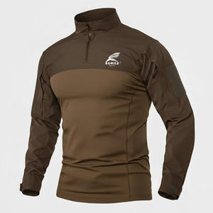 Chemise de compression à manches longues pour homme de haute qualité, respirante, vêtements de sport avec motif uni, 100% coton, nouveau style - Product Image 5