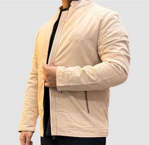 Chaqueta de Motociclista Vintage Casual para Hombre Bearfit, 100% Algodón, Corte Ajustado, Ecológica, Resistente al Viento, Transpirable, con Cremallera, Servicio OEM - Product Image 1