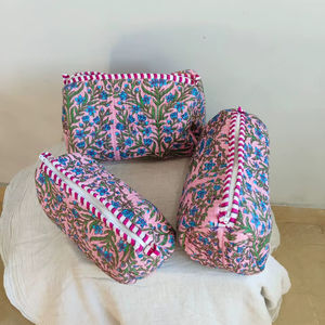 Set Of 3 Cotton Quilted Makeup <b>Bag</b> & <b>Organizer</b> Cotton Toiletry Case <b>Travel</b> <b>Bag</b> floral Print Makeup <b>Bag</b> Toiletries <b>Organizer</b> <b>Bag</b> - Product Image 1