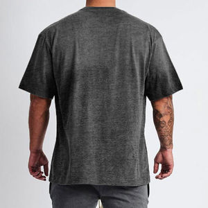 Vente en gros de T-shirts pour hommes avec logo personnalisé Vêtements de sport pour hommes T-shirt de fitness à manches courtes d'été cool - Product Image 4
