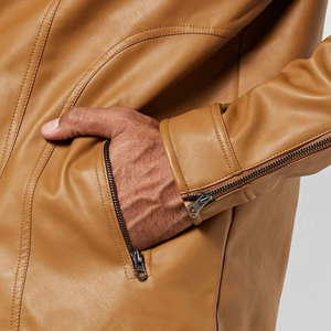 Veste en cuir imperméable de style streetwear pour homme, mode unique avec tissu original, meilleure qualité, service OEM - Product Image 6