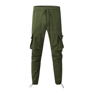 Pantalon de jogging décontracté pour homme, taille haute, léger, respirant, séchage rapide, en coton chaud, 2 poches latérales, tissu toile, couleur foncée - Product Image 1