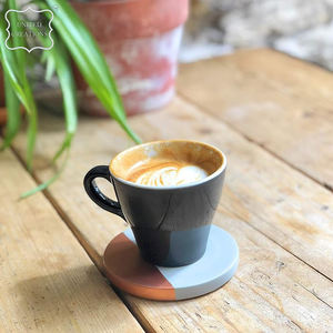 ที่รองแก้วไม้หินอ่อนทรงกลมสไตล์คลาสสิกถ้วยเซรามิกและที่วางเครื่องดื่มสำหรับบ้านสำนักงาน - Product Image 4