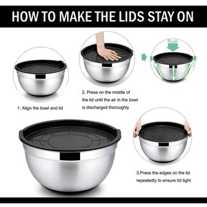 Distributeur en vrac Vente Bol à salade multifonctionnel en acier inoxydable Design classique pour les fêtes de restaurant de cuisine à domicile - Product Image 6