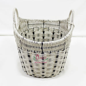 Artex Dong Thap Modern Farm Style Hand Woven Poly Rattan Iron Frame Eco-Friendly Storage <b>Basket</b> Portable Desktop Snacks Sundry - Product Image 2