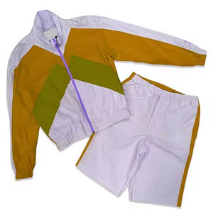 2025 coupe-vent veste et short ensemble fermeture éclair coupe-vent veste à capuche Cargo course sport deux pièces motard pantalon court ensemble - Product Image 5