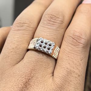 Bague en or massif 14K 18K avec diamant naturel personnalisée pour homme, cadeau élégant pour anniversaire ou mariage, bijou élégant, accessoire de mode - Product Image 1