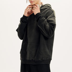 Pull avec logo personnalisé Vintage Double Couche Lavage à l'acide Soleil Délavé Poches dégradées Hoodies Streetwear lourds Hoodies - Product Image 2