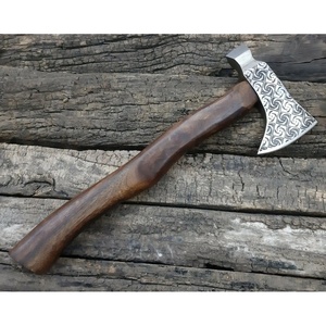 Jexmoo Custom 19.5" D2 Steel Tomahawks Rosewood <b>Handle</b> with Leather Sheath Outdoor Gift Dad Handmade Industrial Grade - Product Image 3