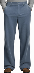 Pantalon habillé décontracté pour homme, style vintage, plissé, ample, à jambes larges, style old money, directement de l'usine - Product Image 4