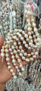 Perles baroques naturelles 12-13mm longueur pièce 14 pouces pour la fabrication de bijoux en argent belle perle baroque blanche pour collier bijoux - Product Image 2