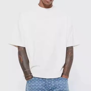 เสื้อยืดผ้าฝ้าย100% เรียบหรูสำหรับผู้ชายเสื้อยืดโอเวอร์ไซซ์ทรงบ็อกซี่โอเวอร์ไซส์กำหนดเองได้280กรัม - Product Image 3
