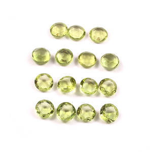 Lot en gros de pierres précieuses en péridot naturel AAA de 6x6 mm, taille ronde, coupe rose, cabochon, dos plat, pour la fabrication de bijoux - Product Image 2