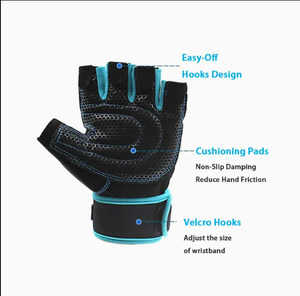 Guantes de Entrenamiento de Medio Dedo, Ligeros, con Soporte para Muñeca, para Hombre y Mujer, con Acolchado Completo en la Palma, Antideslizantes, para Gimnasio, Levantamiento de Pesas y Fitness - Product Image 6